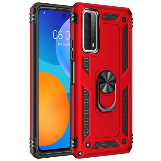For Huawei P Smart 2021 Shockproof TPU + PC Protective Case with 360 Degree Rotating Holder(Red) - Huawei Cases by buy2fix | Online Shopping UK | buy2fix