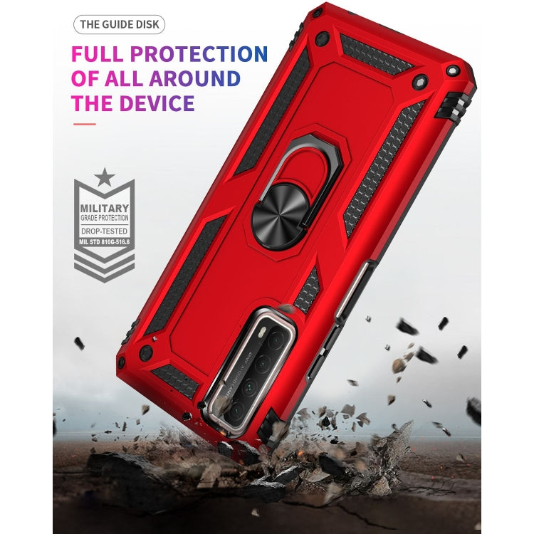 For Huawei P Smart 2021 Shockproof TPU + PC Protective Case with 360 Degree Rotating Holder(Red) - Huawei Cases by buy2fix | Online Shopping UK | buy2fix