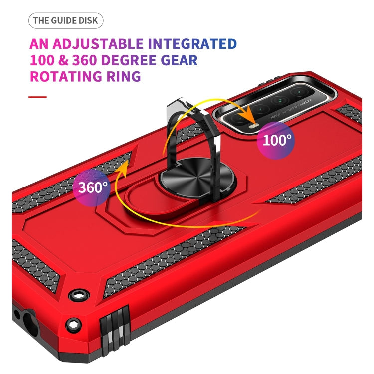 For Huawei P Smart 2021 Shockproof TPU + PC Protective Case with 360 Degree Rotating Holder(Red) - Huawei Cases by buy2fix | Online Shopping UK | buy2fix