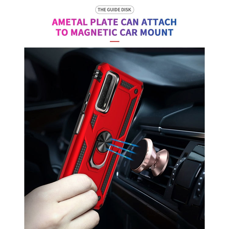 For Huawei P Smart 2021 Shockproof TPU + PC Protective Case with 360 Degree Rotating Holder(Red) - Huawei Cases by buy2fix | Online Shopping UK | buy2fix