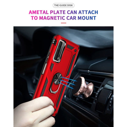 For Huawei P Smart 2021 Shockproof TPU + PC Protective Case with 360 Degree Rotating Holder(Red) - Huawei Cases by buy2fix | Online Shopping UK | buy2fix