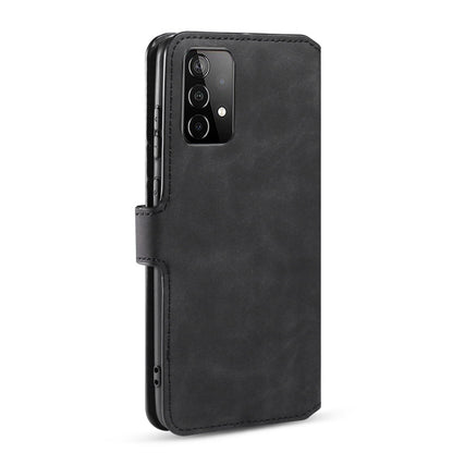 For samsung Galaxy A52 5G / 4G DG.MING Retro Oil Side Horizontal Flip Leather Case with Holder & Card Slots & Wallet(Black) - Galaxy Phone Cases by DG.MING | Online Shopping UK | buy2fix