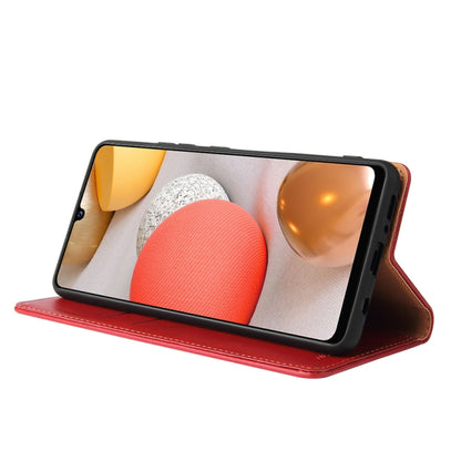 For Samsung Galaxy A42 5G Fierre Shann PU Leather Texture Horizontal Flip Case with Holder & Card Slots & Wallet(Red) by FIERRE SHANN