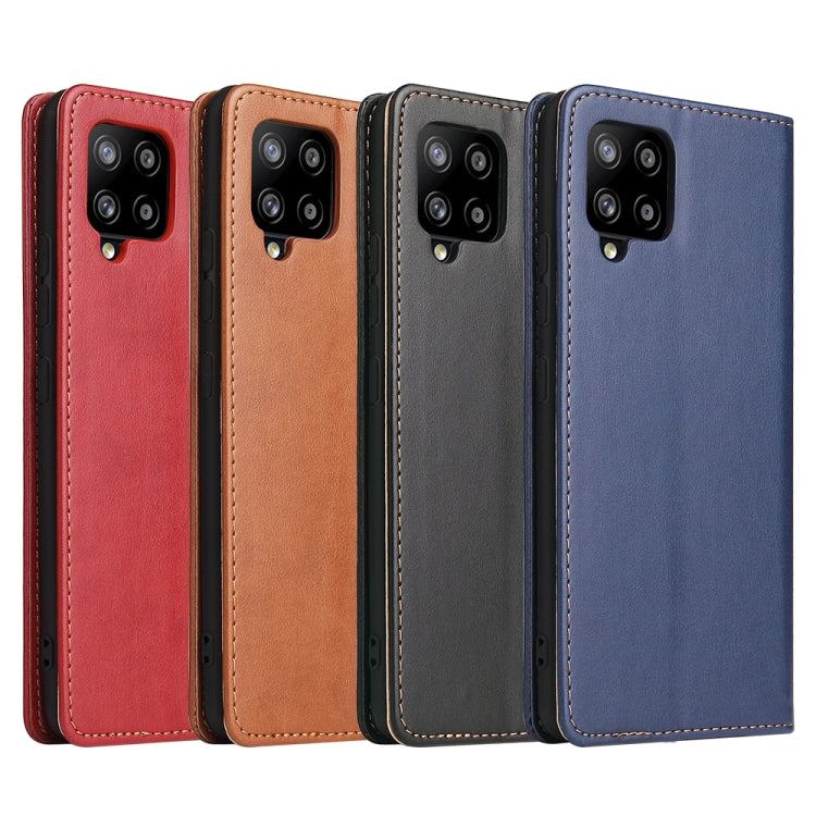 For Samsung Galaxy A42 5G Fierre Shann PU Leather Texture Horizontal Flip Case with Holder & Card Slots & Wallet(Red) by FIERRE SHANN