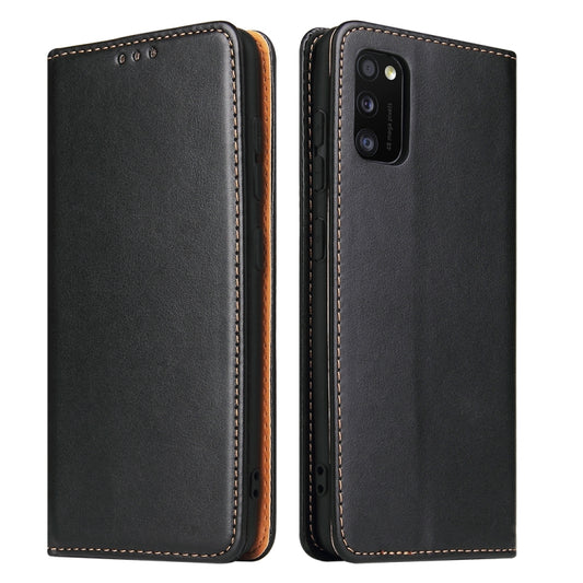 For Samsung Galaxy A41 Fierre Shann PU Leather Texture Horizontal Flip Case with Holder & Card Slots & Wallet(Black) by FIERRE SHANN