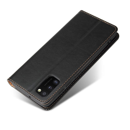For Samsung Galaxy A41 Fierre Shann PU Leather Texture Horizontal Flip Case with Holder & Card Slots & Wallet(Black) by FIERRE SHANN