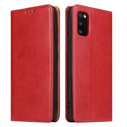 For Samsung Galaxy A41 Fierre Shann PU Leather Texture Horizontal Flip Case with Holder & Card Slots & Wallet(Red) - Galaxy Phone Cases by FIERRE SHANN | Online Shopping UK | buy2fix