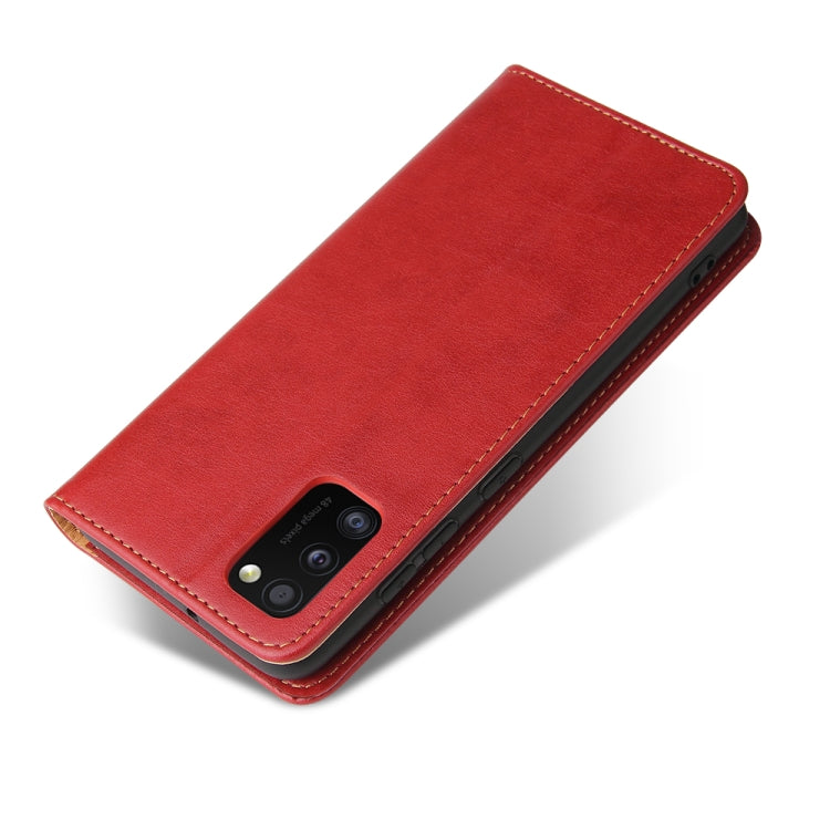 For Samsung Galaxy A41 Fierre Shann PU Leather Texture Horizontal Flip Case with Holder & Card Slots & Wallet(Red) - Galaxy Phone Cases by FIERRE SHANN | Online Shopping UK | buy2fix