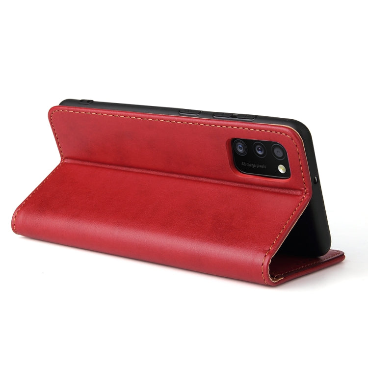 For Samsung Galaxy A41 Fierre Shann PU Leather Texture Horizontal Flip Case with Holder & Card Slots & Wallet(Red) - Galaxy Phone Cases by FIERRE SHANN | Online Shopping UK | buy2fix