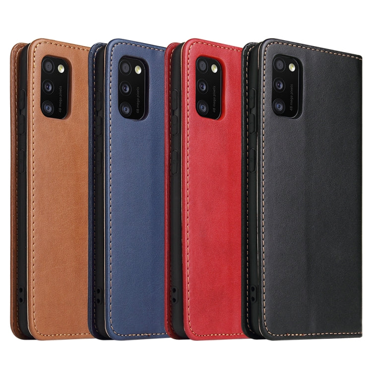 For Samsung Galaxy A41 Fierre Shann PU Leather Texture Horizontal Flip Case with Holder & Card Slots & Wallet(Red) - Galaxy Phone Cases by FIERRE SHANN | Online Shopping UK | buy2fix