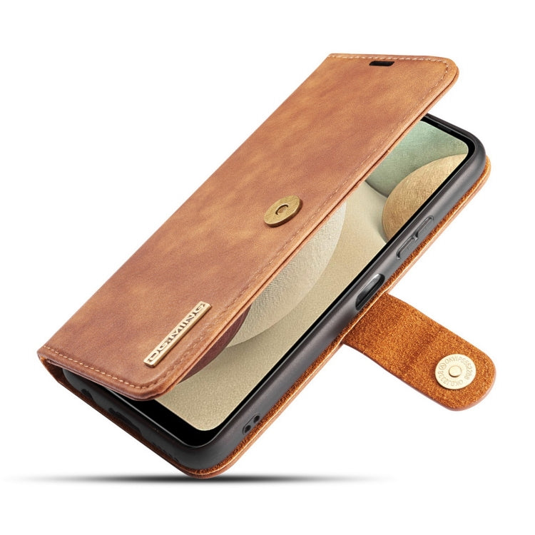 For Samsung Galaxy A12 DG.MING Crazy Horse Texture Flip Detachable Magnetic Leather Case with Holder & Card Slots & Wallet(Brown) - Galaxy Phone Cases by DG.MING | Online Shopping UK | buy2fix