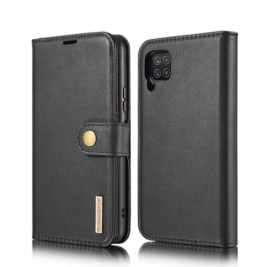 For Samsung Galaxy A12 DG.MING Crazy Horse Texture Flip Detachable Magnetic Leather Case with Holder & Card Slots & Wallet(Black) - Galaxy Phone Cases by DG.MING | Online Shopping UK | buy2fix