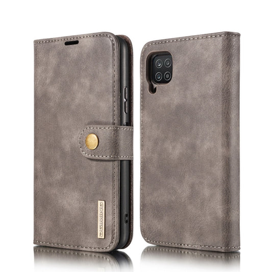 For Samsung Galaxy A12 DG.MING Crazy Horse Texture Flip Detachable Magnetic Leather Case with Holder & Card Slots & Wallet(Grey) - Galaxy Phone Cases by DG.MING | Online Shopping UK | buy2fix