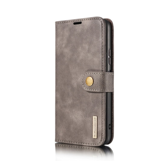 For Samsung Galaxy A12 DG.MING Crazy Horse Texture Flip Detachable Magnetic Leather Case with Holder & Card Slots & Wallet(Grey) - Galaxy Phone Cases by DG.MING | Online Shopping UK | buy2fix
