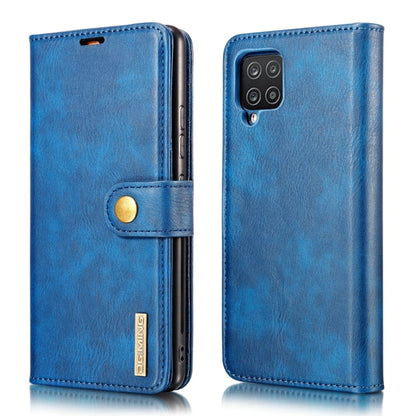 For Samsung Galaxy A12 DG.MING Crazy Horse Texture Flip Detachable Magnetic Leather Case with Holder & Card Slots & Wallet(Blue) - Galaxy Phone Cases by DG.MING | Online Shopping UK | buy2fix