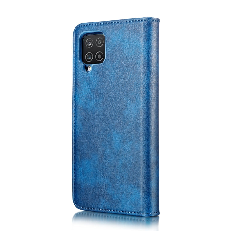 For Samsung Galaxy A12 DG.MING Crazy Horse Texture Flip Detachable Magnetic Leather Case with Holder & Card Slots & Wallet(Blue) - Galaxy Phone Cases by DG.MING | Online Shopping UK | buy2fix