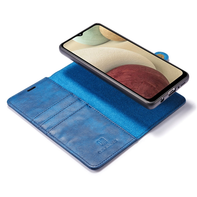For Samsung Galaxy A12 DG.MING Crazy Horse Texture Flip Detachable Magnetic Leather Case with Holder & Card Slots & Wallet(Blue) - Galaxy Phone Cases by DG.MING | Online Shopping UK | buy2fix
