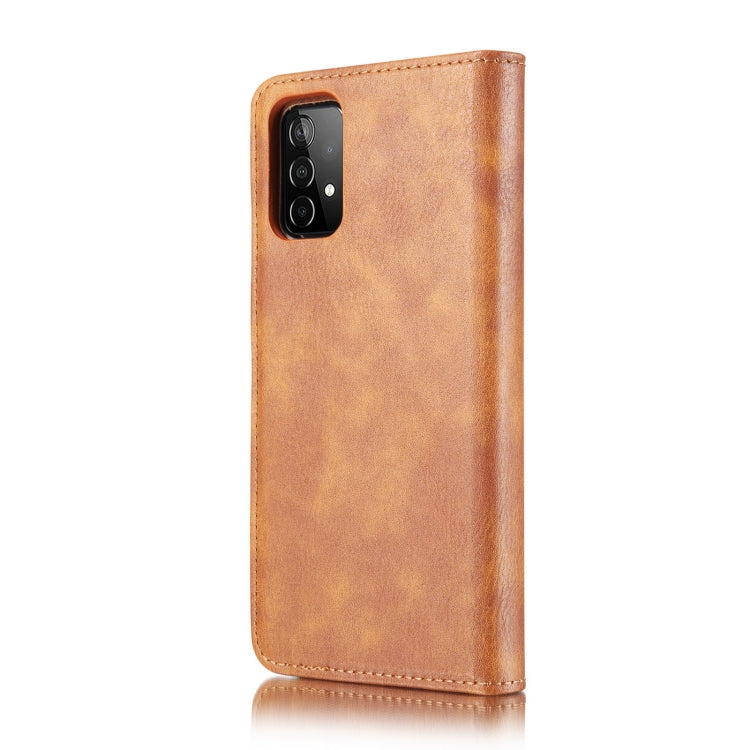 For Samsung Galaxy A52 5G / 4G DG.MING Crazy Horse Texture Flip Detachable Magnetic Leather Case with Holder & Card Slots & Wallet(Brown) - Galaxy Phone Cases by DG.MING | Online Shopping UK | buy2fix