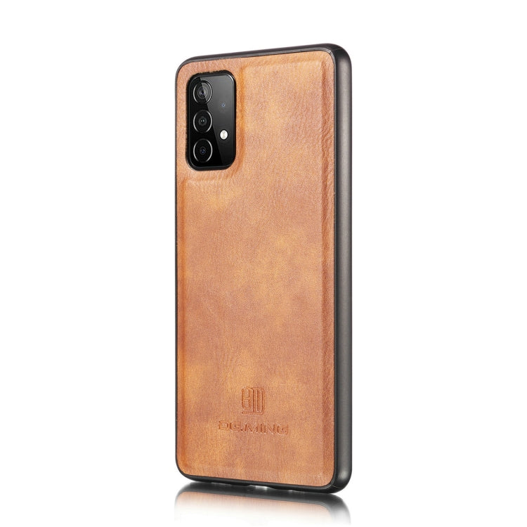 For Samsung Galaxy A52 5G / 4G DG.MING Crazy Horse Texture Flip Detachable Magnetic Leather Case with Holder & Card Slots & Wallet(Brown) - Galaxy Phone Cases by DG.MING | Online Shopping UK | buy2fix