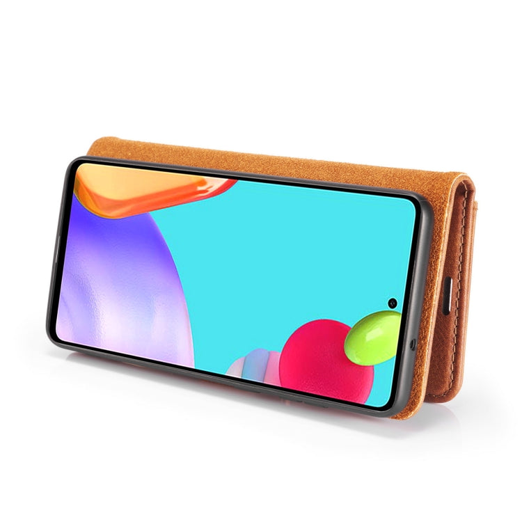 For Samsung Galaxy A52 5G / 4G DG.MING Crazy Horse Texture Flip Detachable Magnetic Leather Case with Holder & Card Slots & Wallet(Brown) - Galaxy Phone Cases by DG.MING | Online Shopping UK | buy2fix
