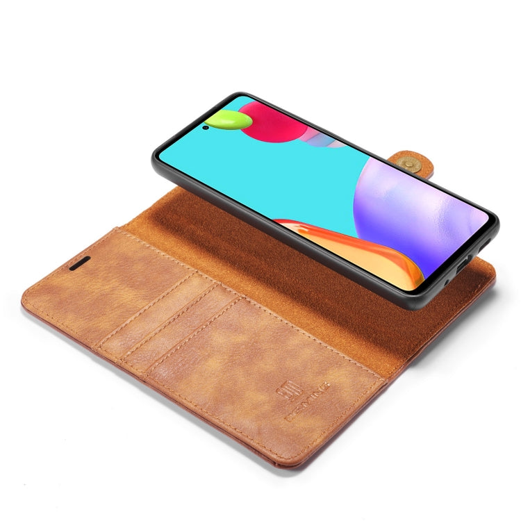 For Samsung Galaxy A52 5G / 4G DG.MING Crazy Horse Texture Flip Detachable Magnetic Leather Case with Holder & Card Slots & Wallet(Brown) - Galaxy Phone Cases by DG.MING | Online Shopping UK | buy2fix