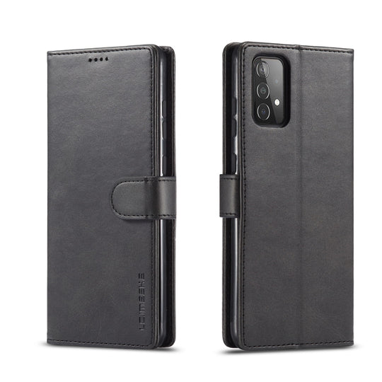 For Samsung Galaxy A52 5G / 4G LC.IMEEKE Calf Texture Horizontal Flip Leather Case with Holder & Card Slots & Wallet(Black)