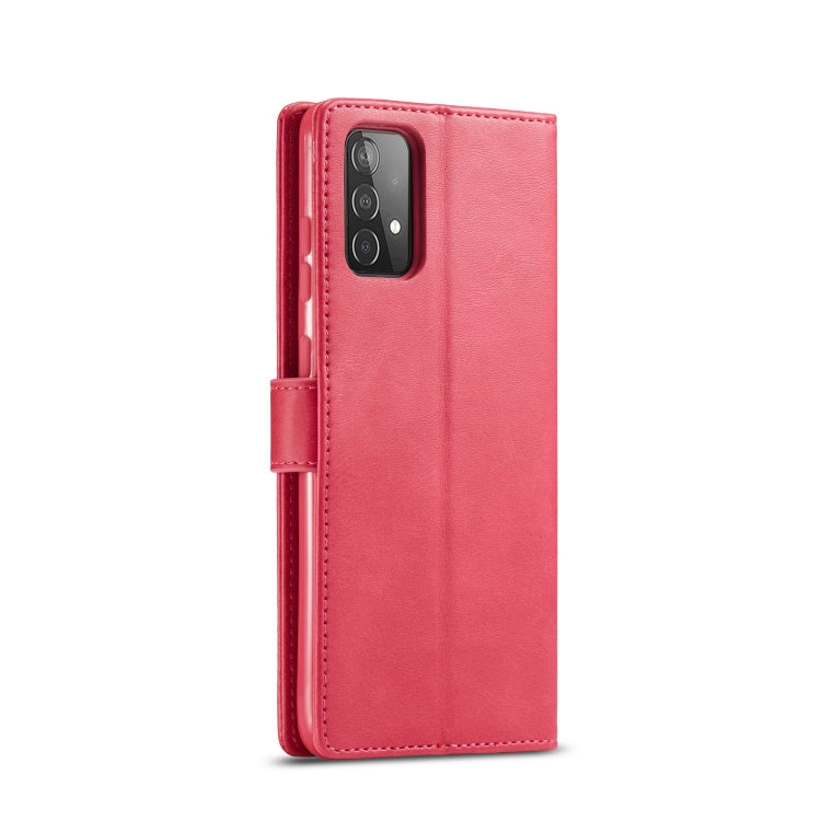 For Samsung Galaxy A52 5G / 4G LC.IMEEKE Calf Texture Horizontal Flip Leather Case with Holder & Card Slots & Wallet(Red) - Galaxy Phone Cases by LC.IMEEKE | Online Shopping UK | buy2fix