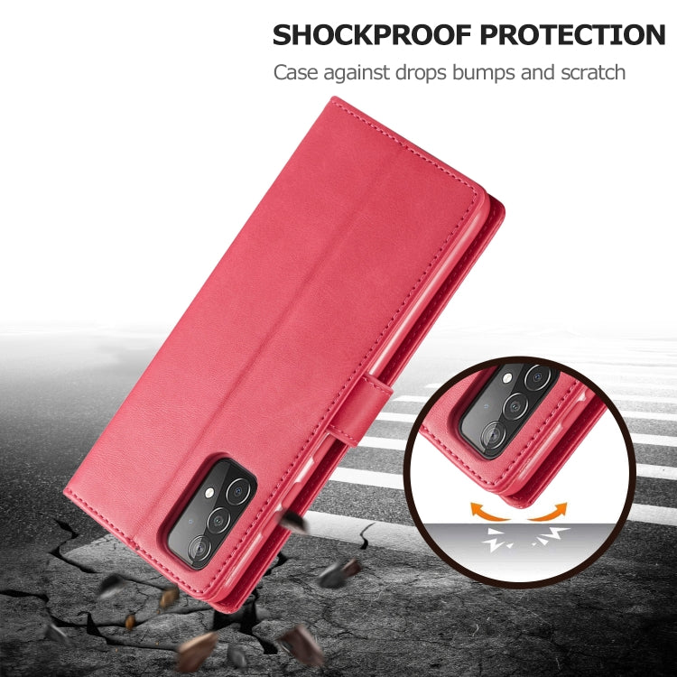 For Samsung Galaxy A52 5G / 4G LC.IMEEKE Calf Texture Horizontal Flip Leather Case with Holder & Card Slots & Wallet(Red) - Galaxy Phone Cases by LC.IMEEKE | Online Shopping UK | buy2fix