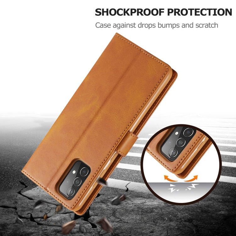 For Samsung Galaxy A52 5G / 4G LC.IMEEKE Calf Texture Horizontal Flip Leather Case with Holder & Card Slots & Wallet(Yellow) - Galaxy Phone Cases by LC.IMEEKE | Online Shopping UK | buy2fix