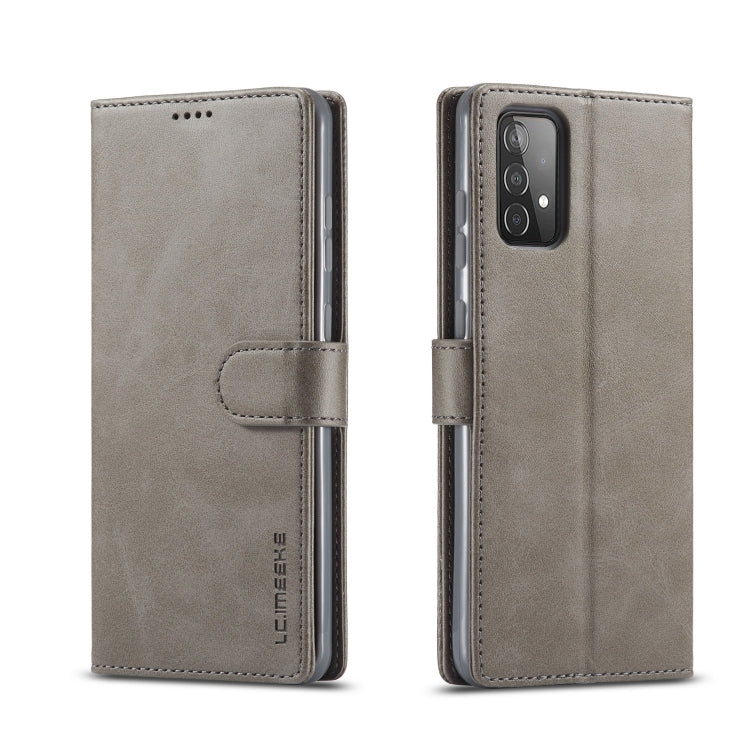 For Samsung Galaxy A52 5G / 4G LC.IMEEKE Calf Texture Horizontal Flip Leather Case with Holder & Card Slots & Wallet(Grey) - Galaxy Phone Cases by LC.IMEEKE | Online Shopping UK | buy2fix