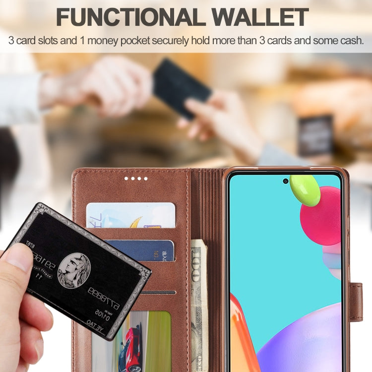 For Samsung Galaxy A52 5G / 4G LC.IMEEKE Calf Texture Horizontal Flip Leather Case with Holder & Card Slots & Wallet(Grey) - Galaxy Phone Cases by LC.IMEEKE | Online Shopping UK | buy2fix