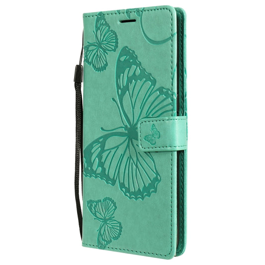 For OPPO A53 (2020) / A53s / A33 (2020) / A32 3D Butterflies Embossing Pattern Horizontal Flip Leather Case with Holder & Card Slot & Wallet(Green) - OPPO Cases by buy2fix | Online Shopping UK | buy2fix