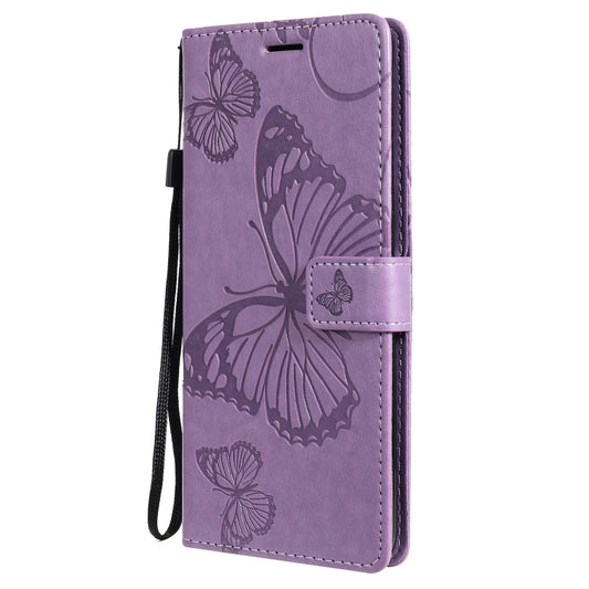 For OPPO A53 (2020) / A53s / A33 (2020) / A32 3D Butterflies Embossing Pattern Horizontal Flip Leather Case with Holder & Card Slot & Wallet(Purple) - OPPO Cases by buy2fix | Online Shopping UK | buy2fix