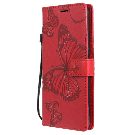 For OPPO A53 (2020) / A53s / A33 (2020) / A32 3D Butterflies Embossing Pattern Horizontal Flip Leather Case with Holder & Card Slot & Wallet(Red) - OPPO Cases by buy2fix | Online Shopping UK | buy2fix