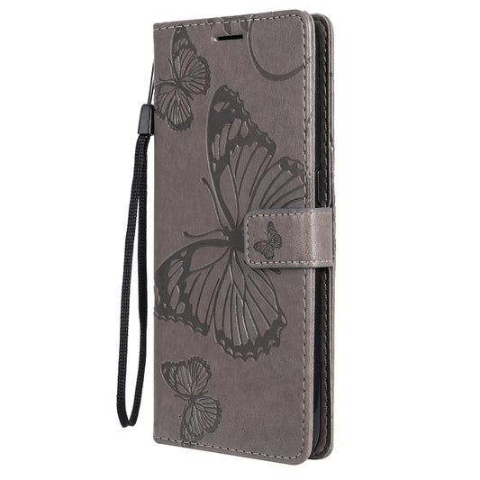 For OPPO A53 (2020) / A53s / A33 (2020) / A32 3D Butterflies Embossing Pattern Horizontal Flip Leather Case with Holder & Card Slot & Wallet(Grey) - OPPO Cases by buy2fix | Online Shopping UK | buy2fix