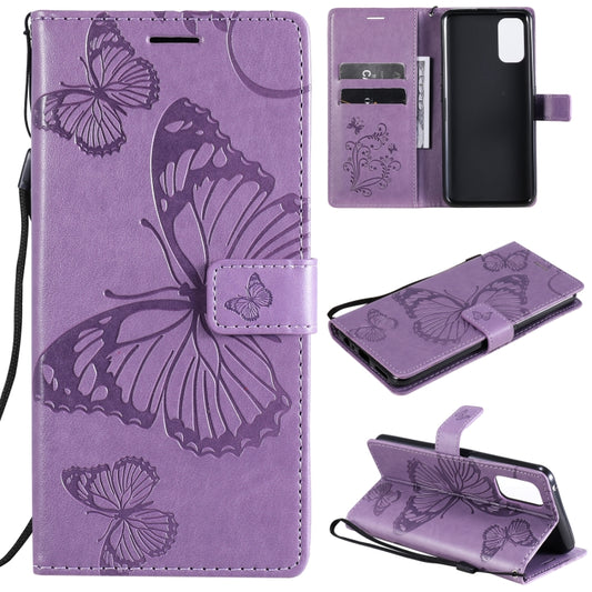 For OPPO Realme 7 Pro 3D Butterflies Embossing Pattern Horizontal Flip Leather Case with Holder & Card Slot & Wallet(Purple) - Realme Cases by buy2fix | Online Shopping UK | buy2fix