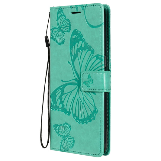 For OPPO Reno4 4G 3D Butterflies Embossing Pattern Horizontal Flip Leather Case with Holder & Card Slot & Wallet(Green) - OPPO Cases by buy2fix | Online Shopping UK | buy2fix