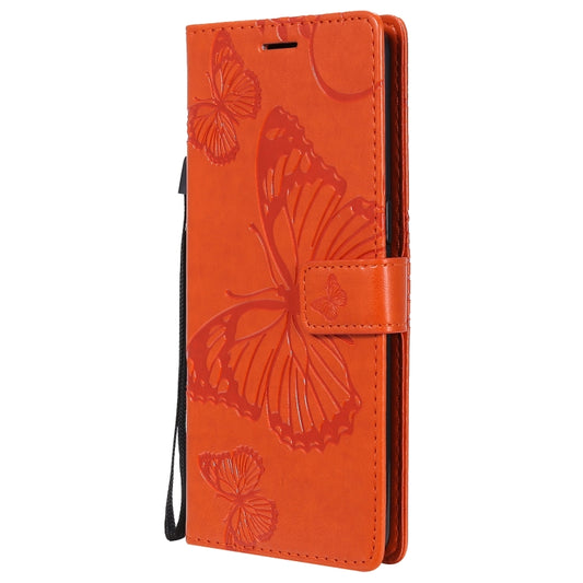 For OPPO Reno4 4G 3D Butterflies Embossing Pattern Horizontal Flip Leather Case with Holder & Card Slot & Wallet(Orange) - OPPO Cases by buy2fix | Online Shopping UK | buy2fix