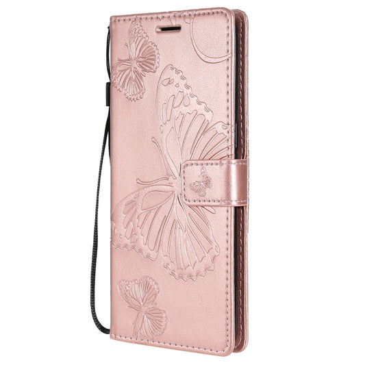 For OPPO Reno4 4G 3D Butterflies Embossing Pattern Horizontal Flip Leather Case with Holder & Card Slot & Wallet(Rose Gold) - OPPO Cases by buy2fix | Online Shopping UK | buy2fix