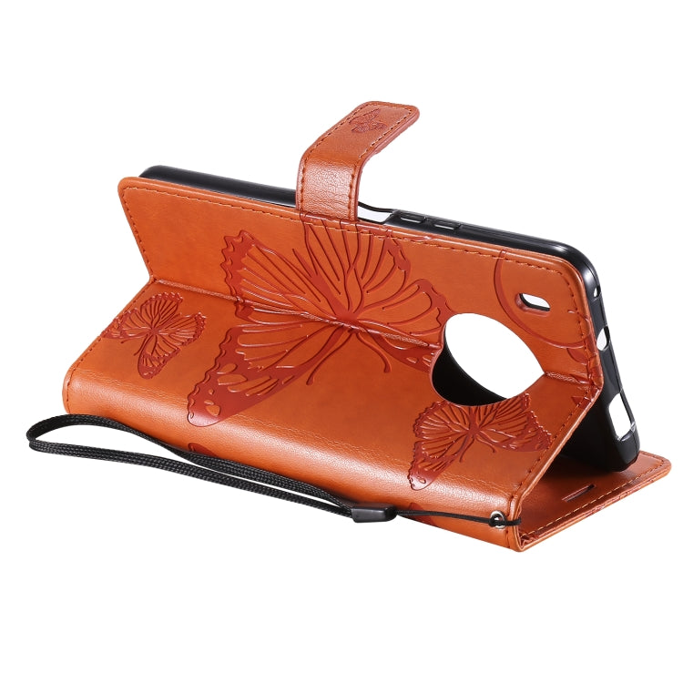 For Huawei Y9a 3D Butterflies Embossing Pattern Horizontal Flip Leather Case with Holder & Card Slot & Wallet(Orange) - Huawei Cases by buy2fix | Online Shopping UK | buy2fix
