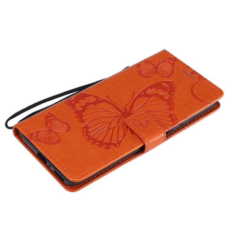 For Huawei Y9a 3D Butterflies Embossing Pattern Horizontal Flip Leather Case with Holder & Card Slot & Wallet(Orange) - Huawei Cases by buy2fix | Online Shopping UK | buy2fix