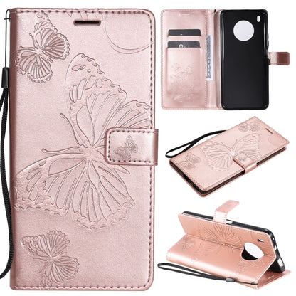 For Huawei Y9a 3D Butterflies Embossing Pattern Horizontal Flip Leather Case with Holder & Card Slot & Wallet(Rose Gold) - Huawei Cases by buy2fix | Online Shopping UK | buy2fix