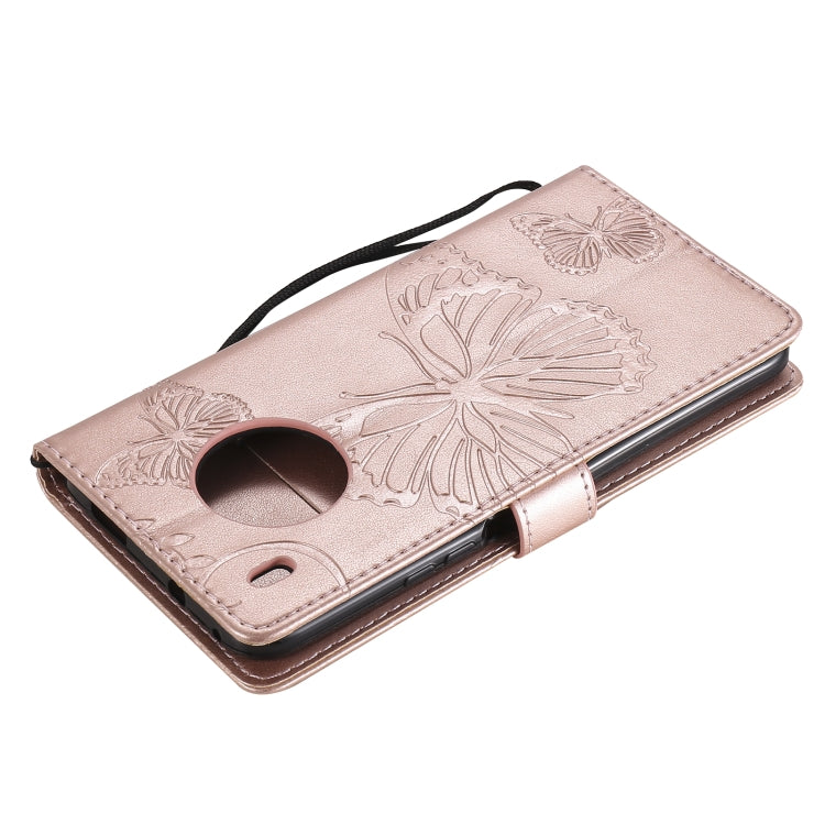 For Huawei Y9a 3D Butterflies Embossing Pattern Horizontal Flip Leather Case with Holder & Card Slot & Wallet(Rose Gold) - Huawei Cases by buy2fix | Online Shopping UK | buy2fix