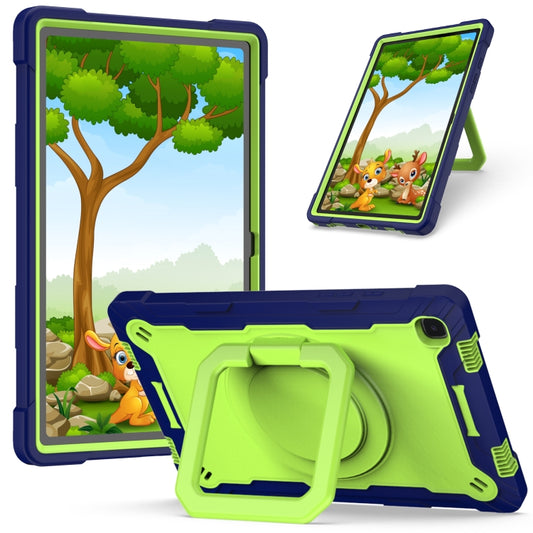 For Samsung Galaxy Tab A7 10.4 (2020) T500 / T505 Contrast Color Shockproof Robot Silicone + PC Case with Wristband Holder(Navy Blue + Yellow-green) - Other Galaxy Tab PC by buy2fix | Online Shopping UK | buy2fix
