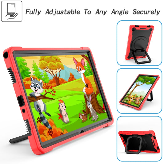 For Samsung Galaxy Tab A7 10.4 (2020) T500 / T505 Contrast Color Shockproof Robot Silicone + PC Case with Wristband Holder(Red + Black) - Other Galaxy Tab PC by buy2fix | Online Shopping UK | buy2fix
