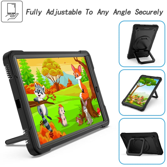 For Samsung Galaxy Tab A10.1 (2019) T510 Contrast Color Shockproof Robot Silicone + PC Case with Wristband Holder(Black) - Tab A 10.1 (2019) T510 / T515 by buy2fix | Online Shopping UK | buy2fix