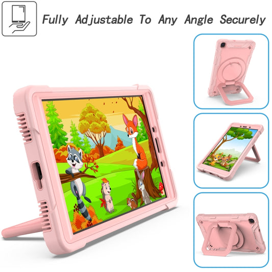 For Samsung Galaxy Tab A 8.0 (2019) T290 Contrast Color Shockproof Robot Silicone + PC Case with Wristband Holder(Rose Gold) - Other Galaxy Tab PC by buy2fix | Online Shopping UK | buy2fix