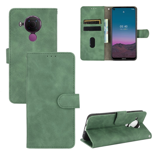 For Nokia 5.4 Solid Color Skin Feel Magnetic Buckle Horizontal Flip Calf Texture PU Leather Case with Holder & Card Slots & Wallet(Green) - Nokia Cases by buy2fix | Online Shopping UK | buy2fix