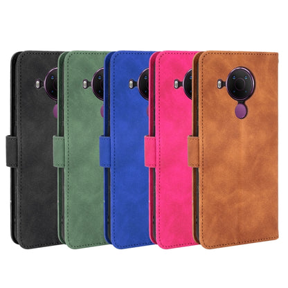 For Nokia 5.4 Solid Color Skin Feel Magnetic Buckle Horizontal Flip Calf Texture PU Leather Case with Holder & Card Slots & Wallet(Green) - Nokia Cases by buy2fix | Online Shopping UK | buy2fix