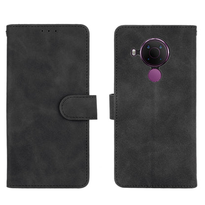 For Nokia 5.4 Solid Color Skin Feel Magnetic Buckle Horizontal Flip Calf Texture PU Leather Case with Holder & Card Slots & Wallet(Black) - Nokia Cases by buy2fix | Online Shopping UK | buy2fix